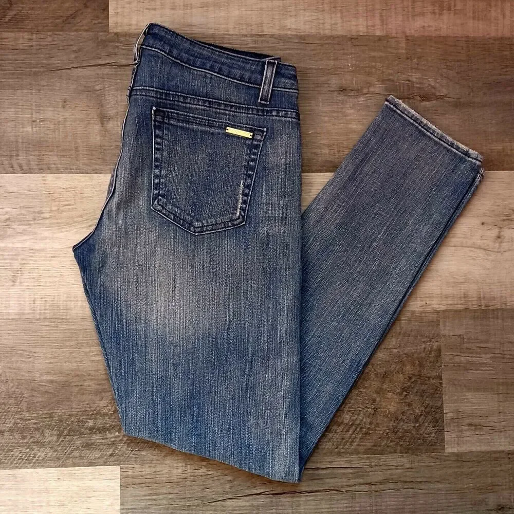 Michael Kors Dillon Relaxed, Women's Size 2 Distressed Blue Jeans